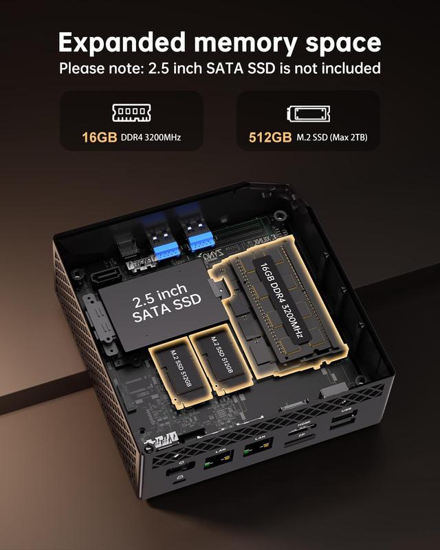 Mini PC para jogos ACEMAGICIAN AMD Ryzen 7 5700U 32 GB 512 GB SSD